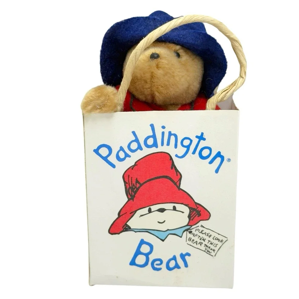 Vintage 1986 Paddington Bear Eden Toys Miniature Plush Toy in Bag Korea 5